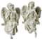 14" Gray Decorative Sitting Angel Outdoor Garden Statue Set